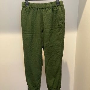 J Crew cotton linen  pull on joggers